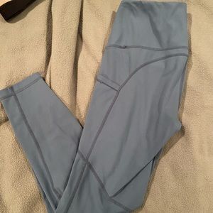 blue athletic leggings